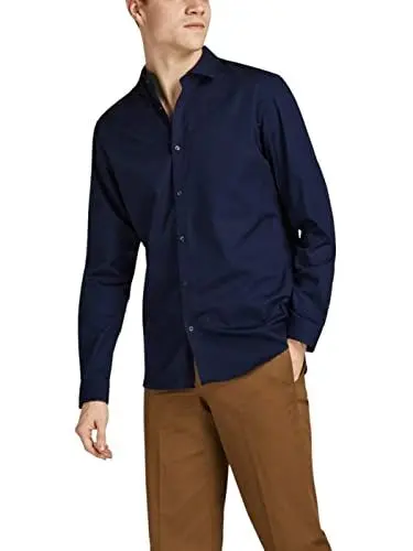 Produktbild: JACK & JONES Herren Jprblacardiff L/S Noos Langarmshirt, Navy Blazer, M EU