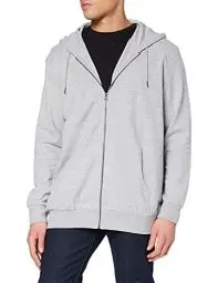 Produktbild: JACK & JONES Herren Hoodie Kapuzenpullover JJEBASIC Zip - Regular Fit Plussize, Größe:7XL, Farbe:Light Grey Melange 12182493