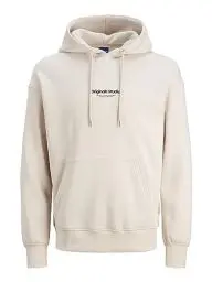 Produktbild: JACK & JONES Herren Hoodie Kapuzenpullover JORVESTERBRO - Relaxed Fit S-XXL, Größe:L, Farbe:Moonbeam 12241687