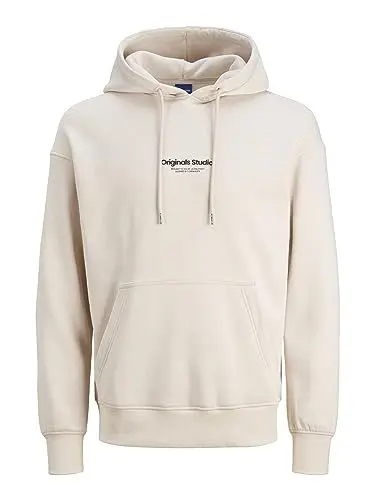 Produktbild: JACK & JONES Herren Hoodie Kapuzenpullover JORVESTERBRO - Relaxed Fit S-XXL, Größe:L, Farbe:Moonbeam 12241687