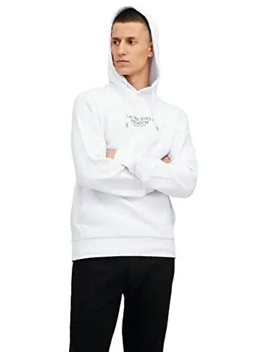 Produktbild: JACK & JONES Herren Hoodie Kapuzenpullover JPRBLUARCHIE- Regular Fit XS-XXL, Größe:M, Farbe:White 12216335