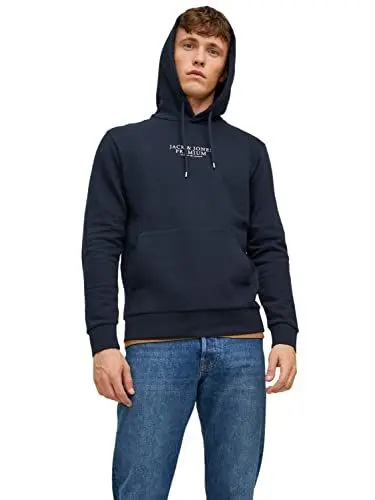 Produktbild: JACK & JONES Herren Hoodie Kapuzenpullover JPRBLUARCHIE- Regular Fit XS-XXL, Größe:XL, Farbe:Navy Blazer 12216335