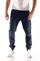 Produktbild: Herren Jack & Jones Hose Cargo Jogger Pants Paul Flake AKM 542 Twill Gummibund, Farben:Navy, Größe Hosen:33W / 32L