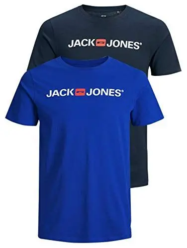 Produktbild: JACK & JONES Herren JJECORP Logo Tee SS Crew Neck, Navy Blazer/2-PACK W.SURF The, XL