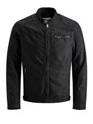 Produktbild: JACK & JONES Herren JJEROCKY JACKET NOOS Kunstlederjacke, Jet Black, XXL