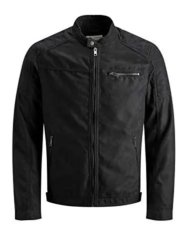 Produktbild: JACK & JONES Herren JJEROCKY JACKET NOOS Kunstlederjacke, Jet Black, XXL