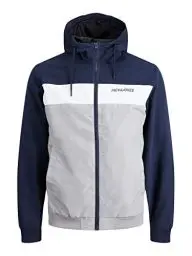 Produktbild: JACK & JONES Herren JJERUSH Hood Bomber NOOS 12200208, Navy, L, Brustumfang (cm) 104·· Taillenumfang (cm) 91