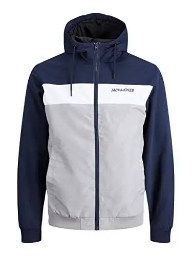 Produktbild: JACK & JONES Herren JJERUSH Hood Bomber NOOS 12200208, Navy, L, Brustumfang (cm) 104·· Taillenumfang (cm) 91