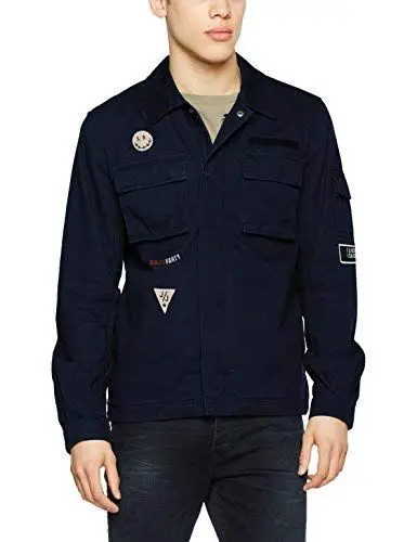 Produktbild: JACK & JONES Herren Jacke JORPAINT Field Jacket 12117760, Gr. Medium, Blau (Total Eclipse Detail:SOLID W. Badges)