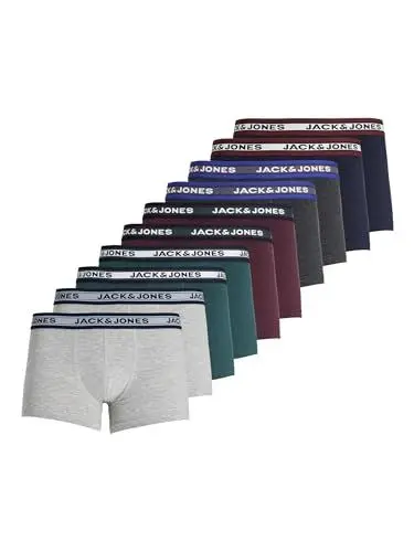 Produktbild: JACK & JONES Herren Jacsolid Trunks 10 Packs Boxershorts, Dark Grey Melange, M EU