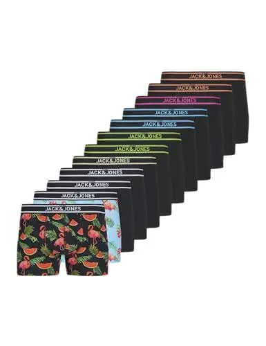 Produktbild: JACK & JONES Herren Jacwatermelon Trunks 12 Pack, Black, m (12er Pack)