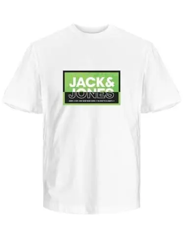 Produktbild: JACK & JONES Herren Jcologan Summer Print Tee Crew Neck FST T-Shirt, Weiß, S