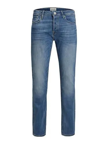 Produktbild: JACK & JONES Herren Jeans Tim Straight Legs Slim Fit Flat Front Tim ORIGINAL, Farben:Blau-2, Größe Jeans:32W / 32L