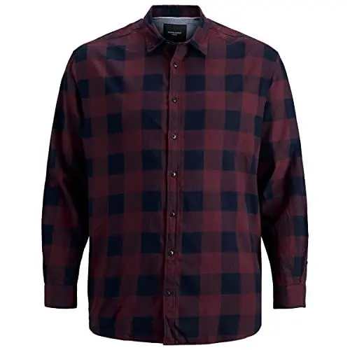 Produktbild: JACK & JONES Herren Jjegingham Twill Shirt L/S Ps Noos Hemd, Port Royale, 3XL Große Größen EU