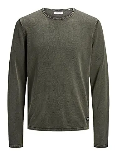 Produktbild: JACK & JONES Herren Jjeleo Knit Crew Neck Noos Strickware Rundhals, Dusty Olive, XL EU