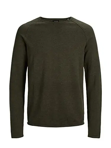 Produktbild: JACK & JONES Herren JJEUNION KNIT CREW NECK NOOS Pullover,, per pack Grün (Olive Night Detail: Melange), XX-Large (Herstellergröße: XXL)