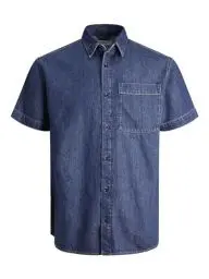Produktbild: JACK & JONES Herren Jjicreek Jjshirt S/S Wi 075 Sn Kapuzensweatshirt, Blue Denim, M