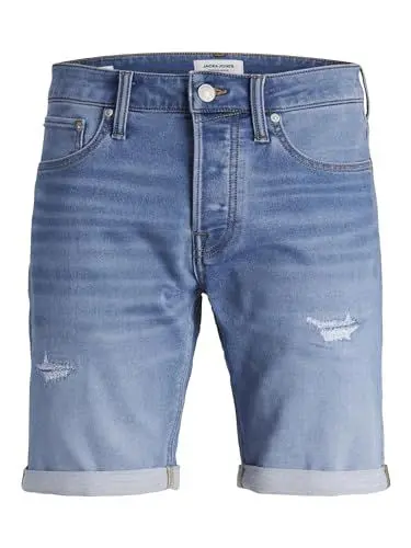 Produktbild: JACK & JONES Herren Jjirick Jjicon Ge 709 I.k Ss24 Sn Jeansshorts, Blue Denim, XS EU