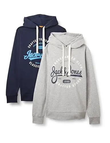 Produktbild: JACK & JONES Herren Jjmikk Sweat Hood 2pk Mp, Blau, S