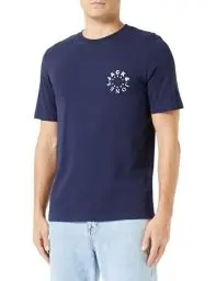 Produktbild: JACK & JONES Herren Jjwarrior Tee Crew Neck T-Shirt, Navy Blazer/Print:small, M EU