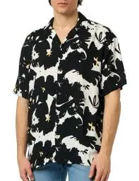 Produktbild: JACK & JONES Herren Jorluke Aruba Resort Shirt Ss Kurzarmhemd, Black/AOP:AOP, S