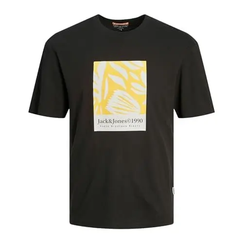 Produktbild: JACK & JONES Herren Jormarbella AOP Branding Tee Ss Crew NEC T-Shirt, Schwarz, M