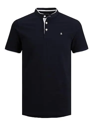Produktbild: JACK & JONES Herren Jjepaulos Mao Noos Polohemd, Dark Navy, XXL EU