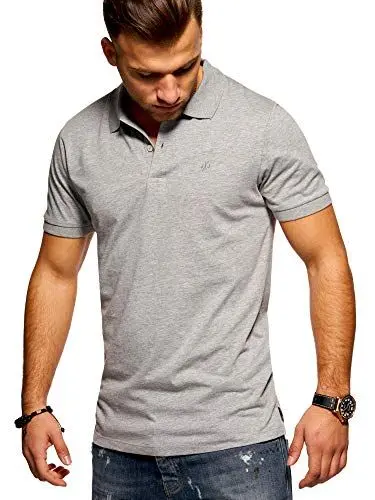 Produktbild: JACK & JONES Herren Poloshirt Polohemd Shirt Basic Light Grey Melange 3XL