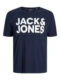 Produktbild: JACK & JONES Herren Rundhals T-Shirt JJECORP Logo - Regular Fit Plussize XXL-8XL, Größe:8XL, Farbe:Navy Blazer 12158505