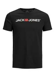 Produktbild: JACK & JONES Herren Rundhals T-Shirt JJECORP Logo - Slim Fit Plussize XXL-8XL, Größe:4XL, Farbe:Black 12184987