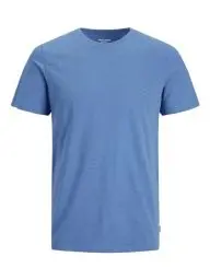 Produktbild: JACK & JONES Herren Rundhals T-Shirt JJEORGANIC - Regular Fit XS S M L XL XXL Grün Grau Blau Baumwolle, Größe:L, Farbe:French Blue Melange 12222887