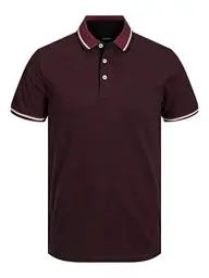 Produktbild: JACK & JONES Herren Slim Fit Polo Shirt JJEPAULOS Uni Sommer Hemd Kragen Kurz Arm Basic Pique Cotton, Farben:Violett, Größe:XL