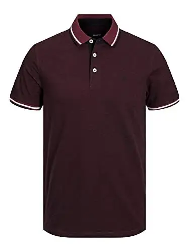 Produktbild: JACK & JONES Herren Slim Fit Polo Shirt JJEPAULOS Uni Sommer Hemd Kragen Kurz Arm Basic Pique Cotton, Farben:Violett, Größe:XL