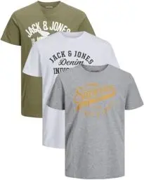 Produktbild: JACK & JONES Herren T-Shirts im 3er-Set Multipack S-7XL (Slim Fit Mix 14, S)