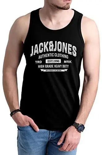 Produktbild: JACK & JONES Herren Tank-Tops Vielfältige Prints | Schmale Passform und atmungsaktive Baumwolle (Havka TT Opt 6, M)