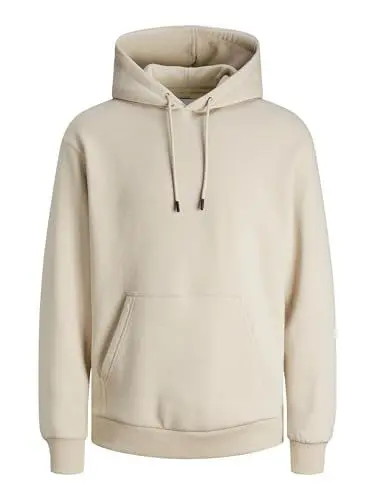 Produktbild: JACK & JONES Hoodie Kapuzen Pullover Basic Sweater Sweatshirt mit Kängurutasche JJEBRADLEY, Farben:Sand, Größe Pullover:XS