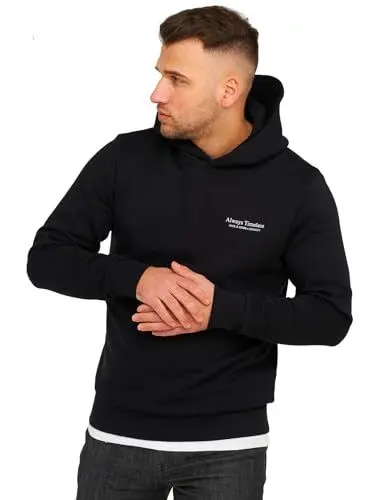 Produktbild: JACK & JONES Infinity Herren Hoodie Kimo Sweatshirt Kapuzenpullover (DE/NL/SE/PL, Alphanumerisch, XL, Regular, Regular, Black)