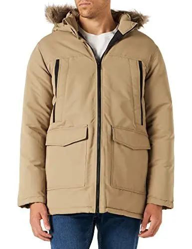 Produktbild: JACK & JONES Herren Warm Gefütterte Winter Jacke | Parka Blouson | mit Kunstfell Kapuze JJECRAFT, Farben:Braun, Größe Jacken:XS