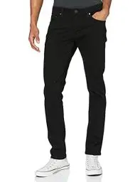 Produktbild: JACK & JONES Jeans Slim Fit Stretch Low Rise Hose mit Knöpfen und Reißverschluss JJIGLENN JJFELIX, Farben:Schwarz,Größe Jeans:W33 L32,Z - Länge L30/32/34/36/38:L32