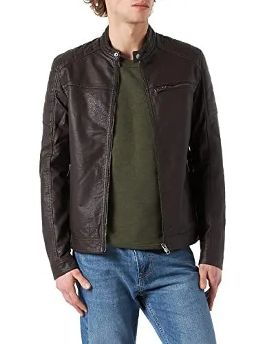 Produktbild: JACK & JONES Kunstlederjacke Herren,Schokoladenfondue,L