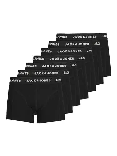 Produktbild: JACK & JONES 7er-Pack Herren Trunks – Bequeme, Elastische Unterhosen – Jersey Baumwoll-Mix, Atmungsaktiv & Stretch – Perfekt für Alltag & Sport