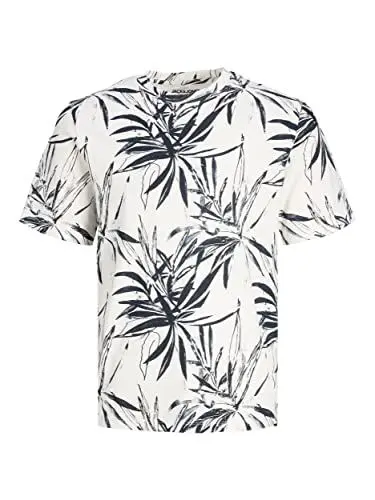 Produktbild: JACK & JONES Men's JORCRAYON AOP Tee SS Crew Neck T-Shirt, Cloud Dancer, L