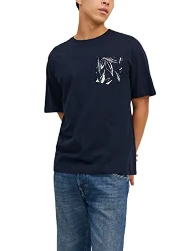 Produktbild: JACK & JONES Men's JORCRAYON Pocket Tee SS Crew Neck T-Shirt, Navy Blazer, M