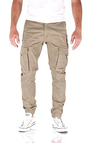 Produktbild: JACK & JONES Paul Flake Cargo Tapered Fit Herren Jeans Hose, Farbe:Crockery, Hosengröße:W30/L30