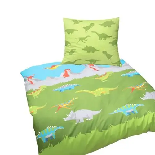 Produktbild: JACK by Bierbaum Kinder Biber Bettwäsche 2 TLG. 135x200cm Dinosaurier Dino Vulkan