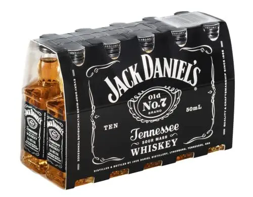 Produktbild: Jack Daniel's Old No. 7 Tennessee Whiskey - Karamell, Vanille und Noten von Eichenholz - 10 x 50ml / 40% Vol.