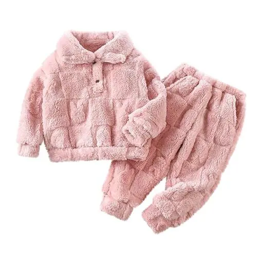 Produktbild: Jack Will Kinder-Set für Mädchen und, warm, weich, Langarm-Sweatshirt, Oberteil und Hose, 2-teiliges Outfit Fitness Set Kinder (Pink, 12-13 Years)