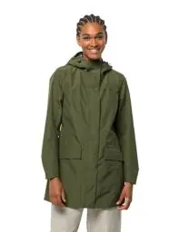 Produktbild: Jack Wolfskin Damen Cape York Paradise Coat, Wetterschutzjacke aus recyceltem TEXAPORE ECOSPHERE, Regenmantel mit Allover-Print auf der Innenseite, wasser- & winddicht