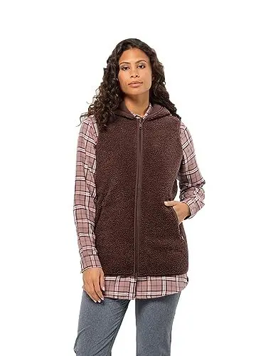 Produktbild: Jack Wolfskin Damen HIGH CURL Long Vest W Fleece-Weste, Boysenberry, L