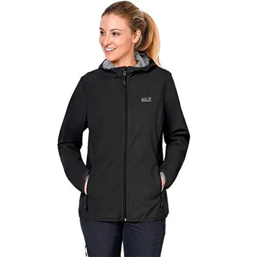 Produktbild: Jack Wolfskin Damen Northern Point Damen Atmungsaktiv Wasserabweisend Winddicht Outdoor Funktionsjacke Wanderjacke Softshelljacke, schwarz (black), S